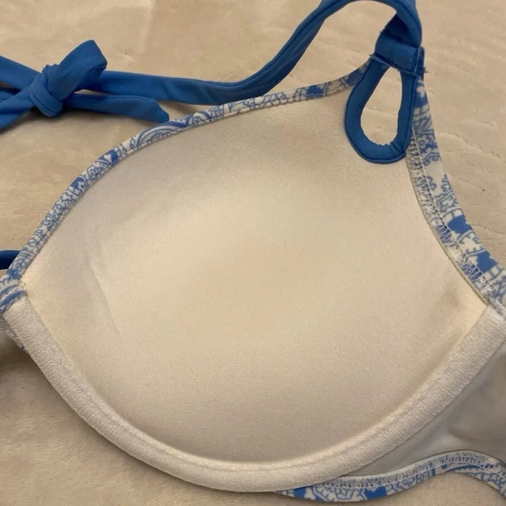 Victoria's Secret Blue and White Paisley Bombshell Bikini